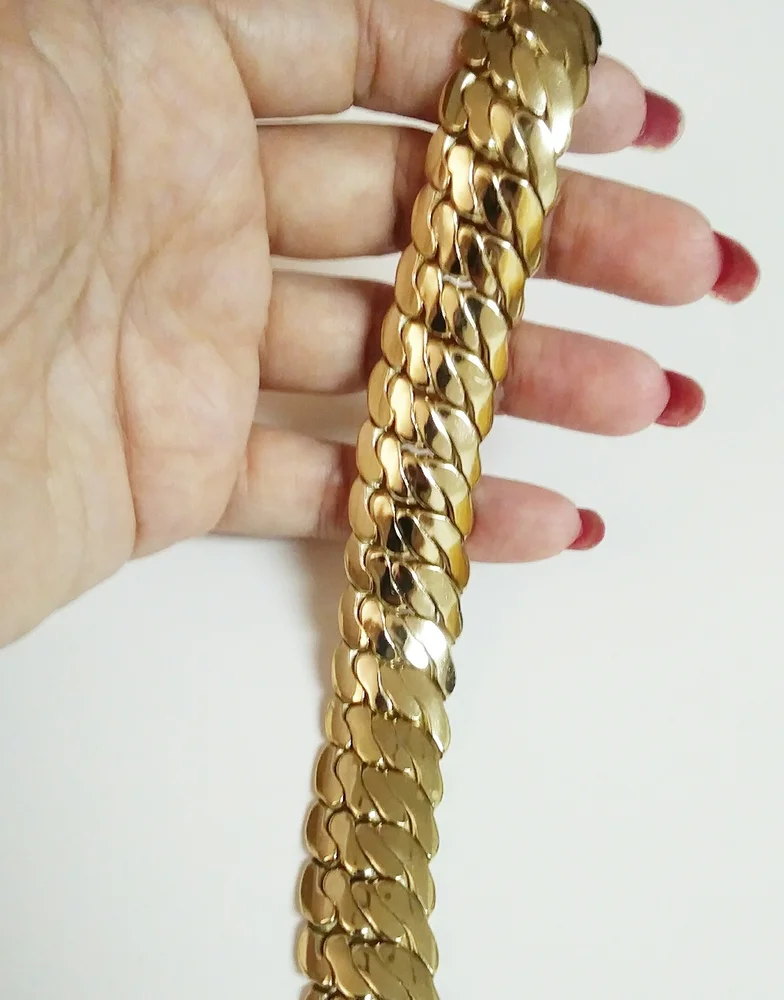 PRICE FIRM! Coro lite vintage 50s 60s thick gold chain necklace collar choker - Picture 5 of 6